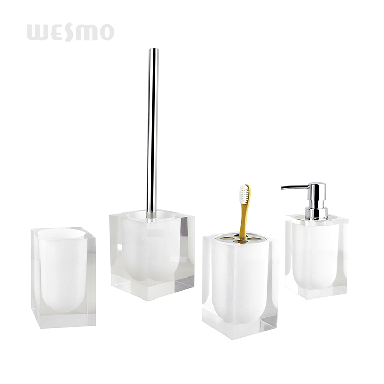 Hot selling classical transparent polyresin bathroom sanitary ware and accessories